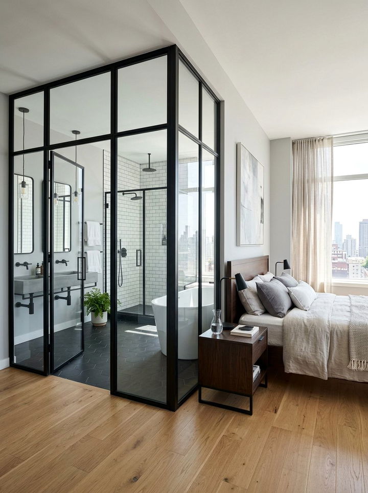 Glass Bedroom Partition Wall - 30 bedroom natural lighting ideas