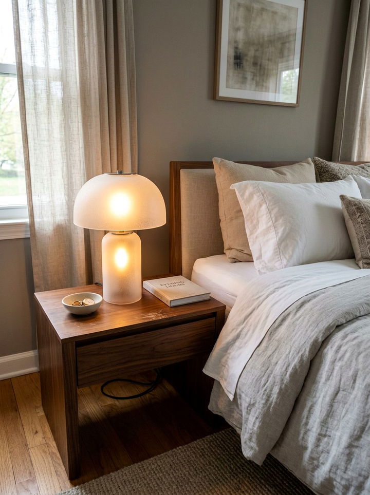 Glass Bedside Lamp - 30 bedroom soft settings