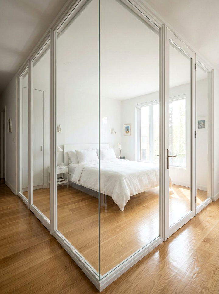 Glass Door Bedroom - 30 airy bedroom ideas