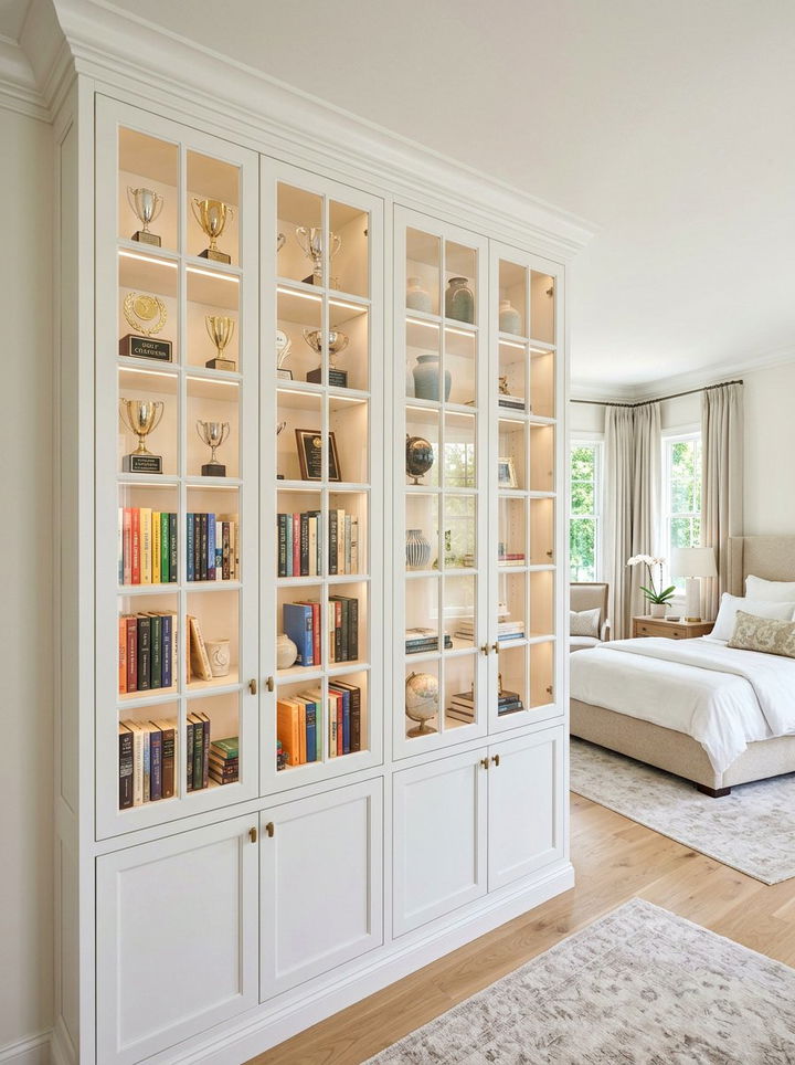 Glass Door Built In Shelves - 30 bedroom built-in shelves