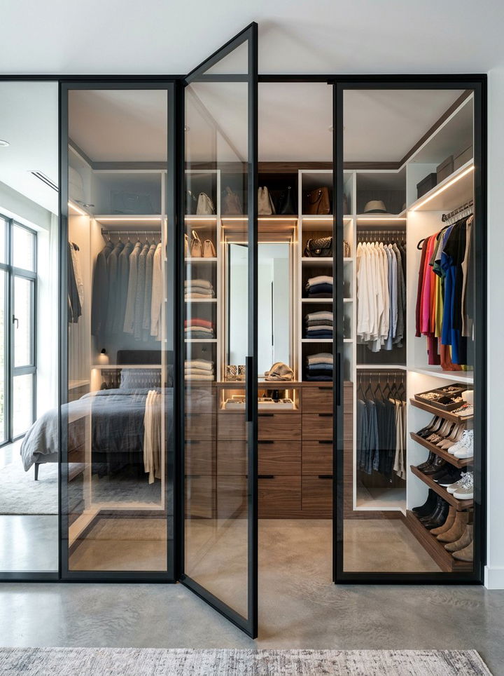 Glass Door Walk In Closet - 30 bedroom walk-in closet ideas