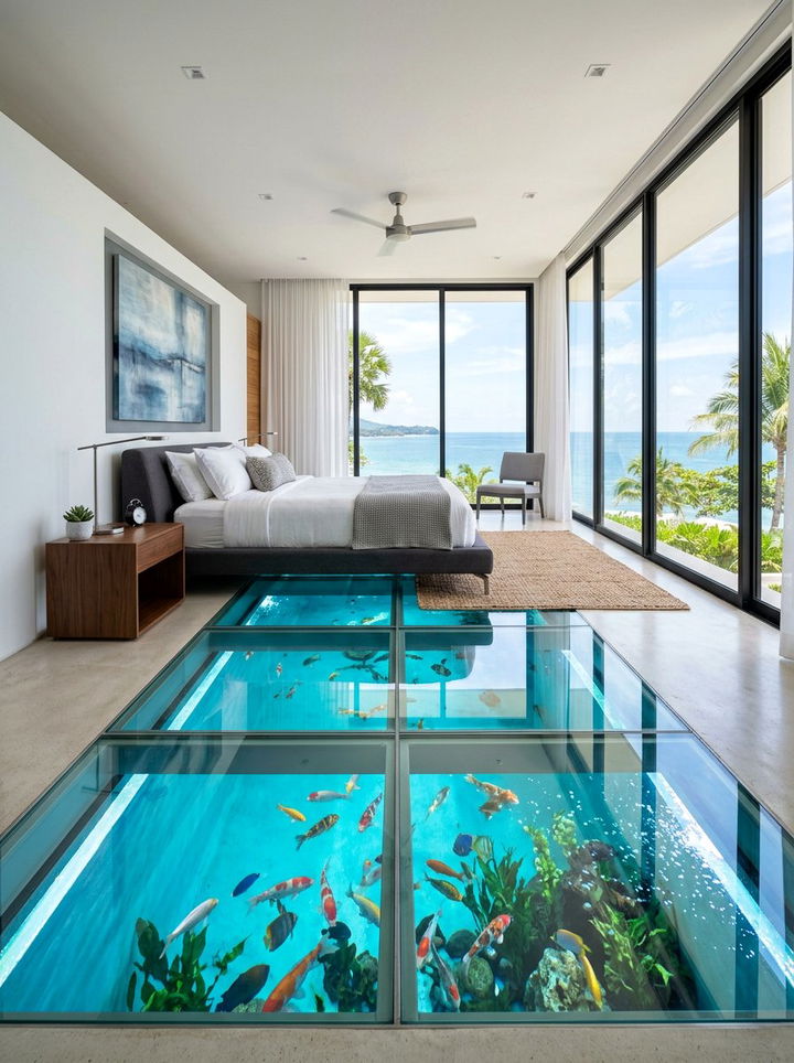 Glass Floor Bedroom - 30 underwater bedroom ideas