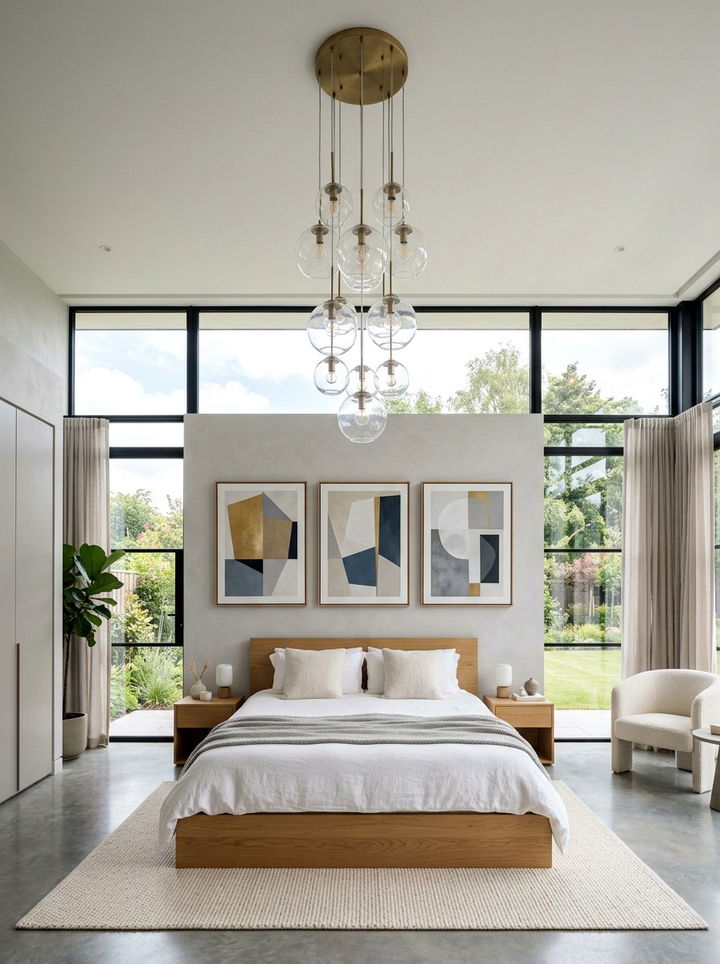 Glass Globe Chandelier - 30 bedroom chandeliers