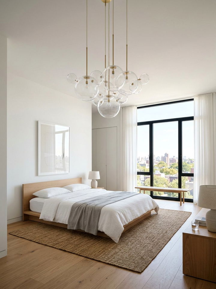 Glass Globe Chandelier - 30 bedroom chandelier ideas