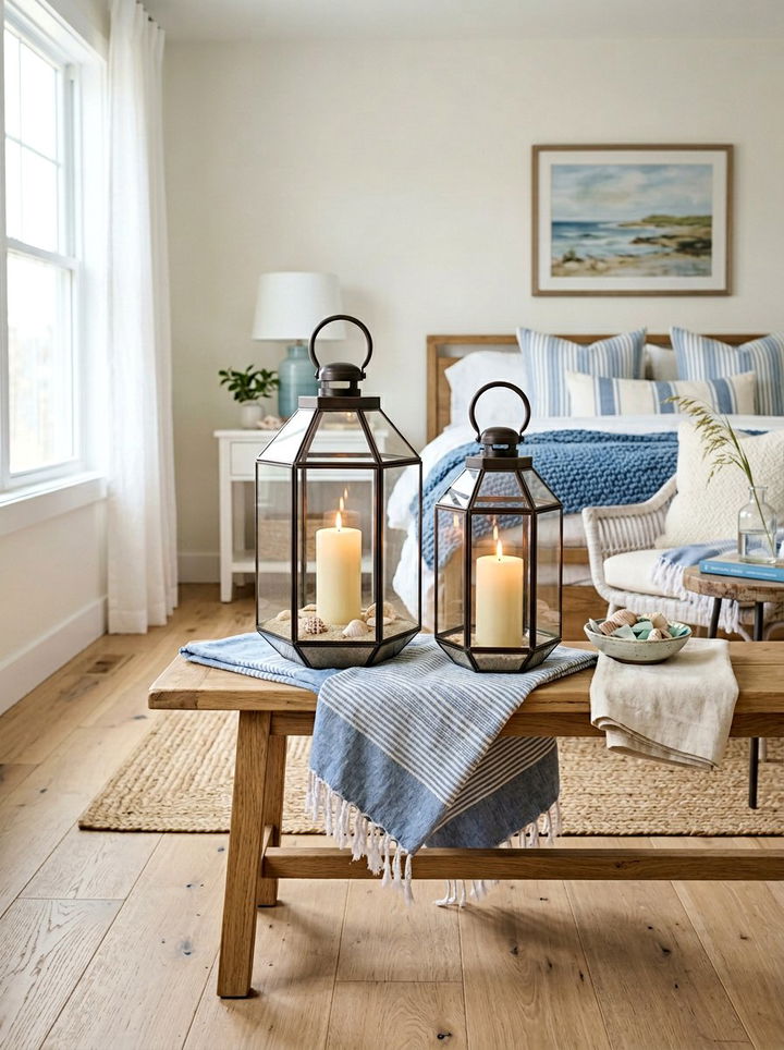 Glass Lantern Candle Holder - 30 bedroom candle ideas