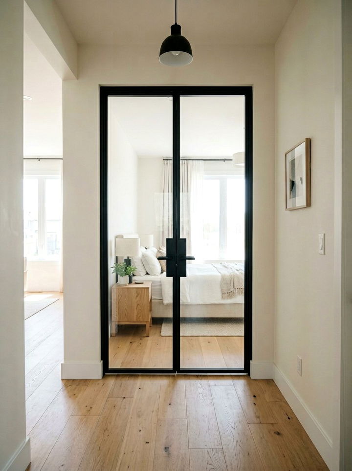 Glass Panel Door - 30 bedroom entryway ideas
