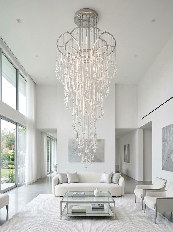 Glass Raindrop Chandelier - 30 bedroom chandeliers