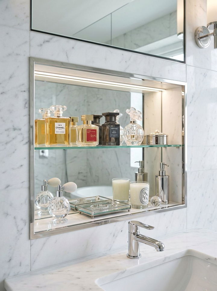 Glass Shelf Wall Niche - 30 bedroom wall niches