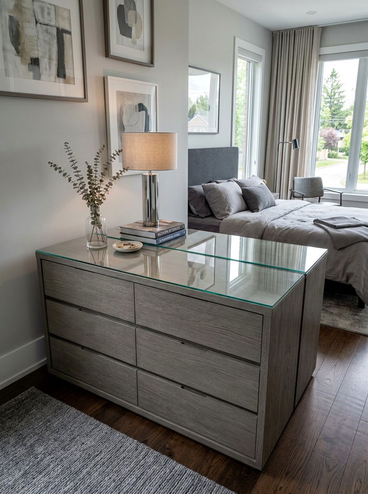 Glass Top Dresser - 30 bedroom modern dressers