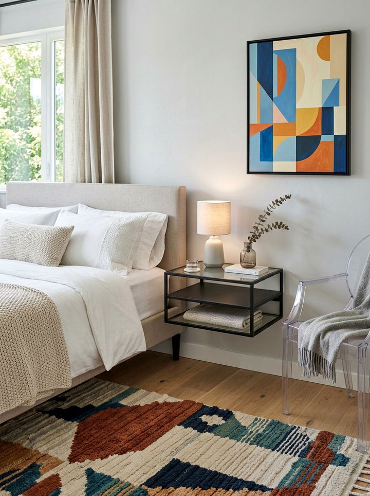 Glass Top Floating Nightstand - 30 bedroom floating nightstands