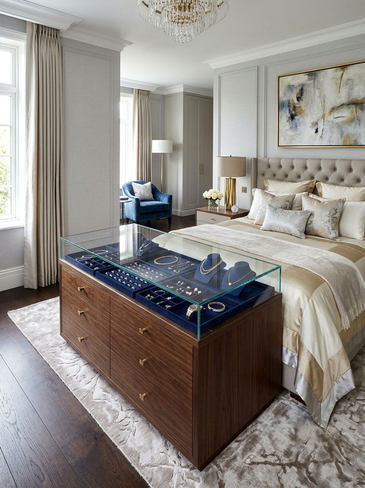 Glass Top Jewelry Dresser - 30 bedroom jewelry storage ideas