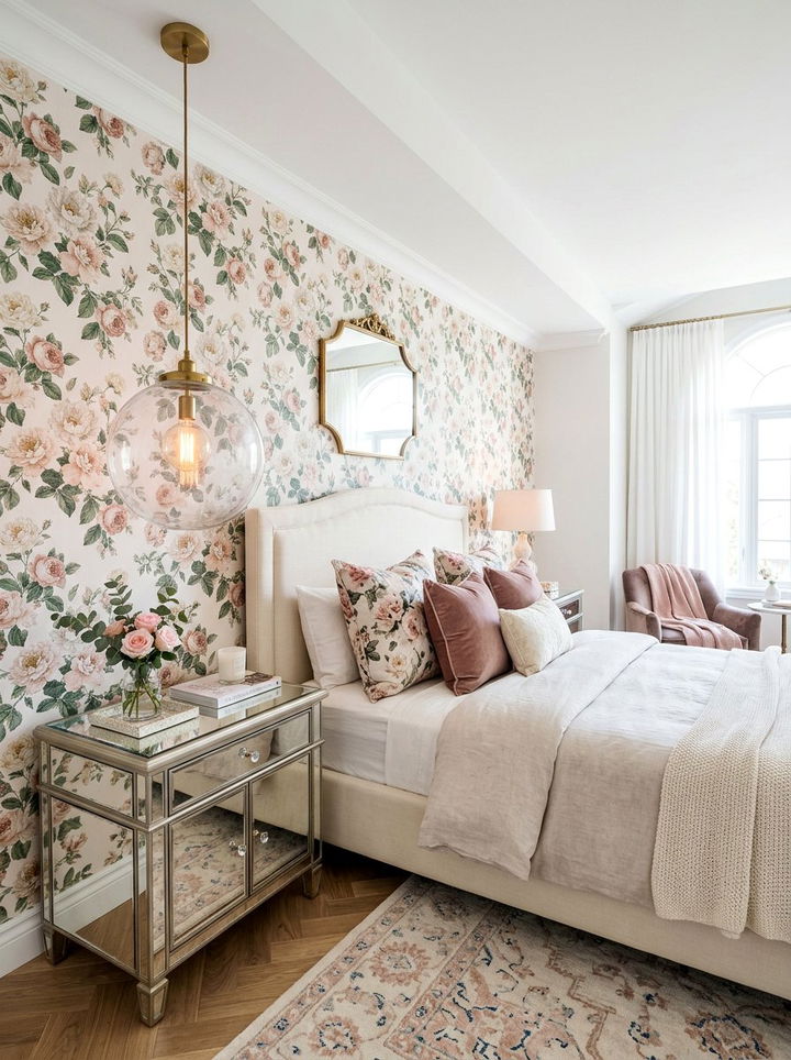 Glass globe pendant - 30 bedroom task lighting ideas