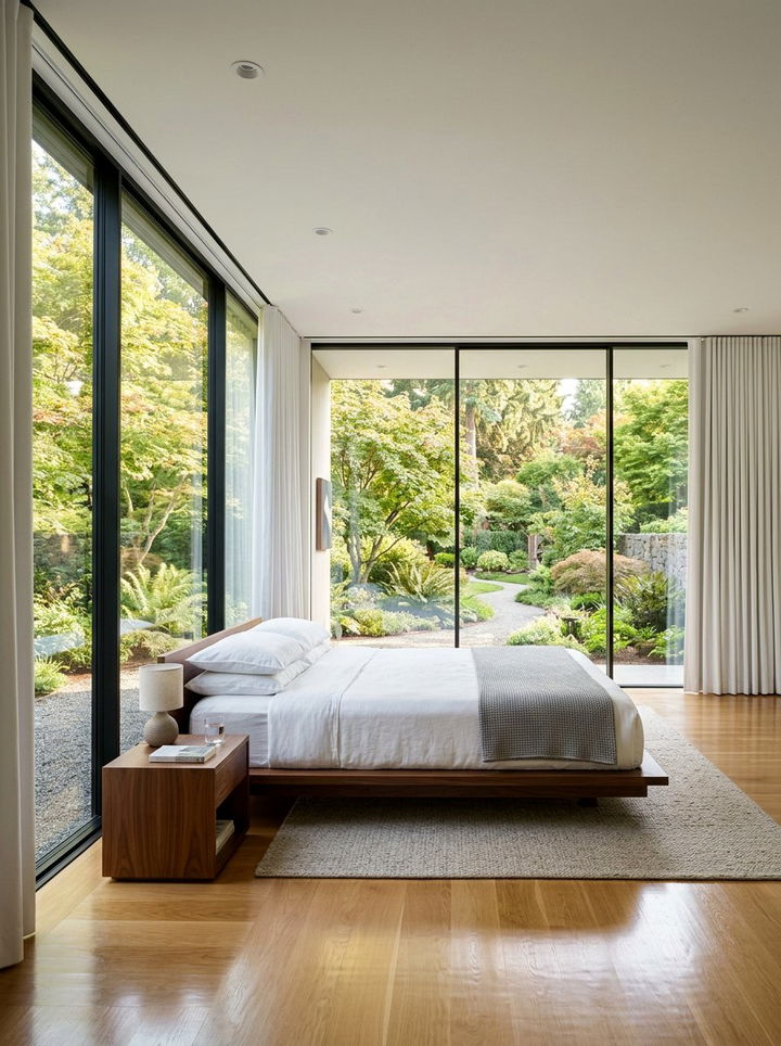 Glass wall bedroom - 30 main bedroom ideas
