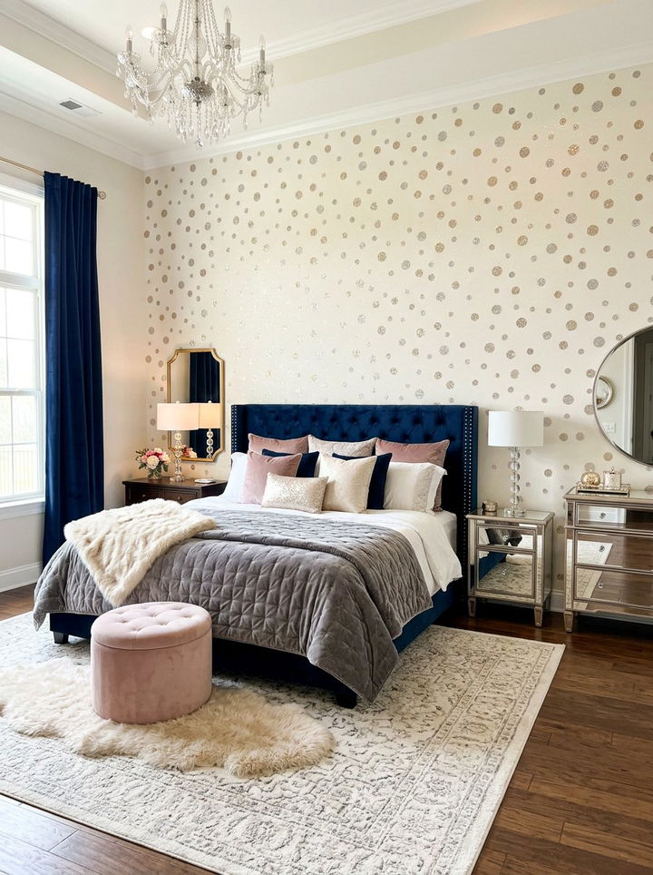 Glitter Polka Dot Wall - 30 bedroom polka dot walls