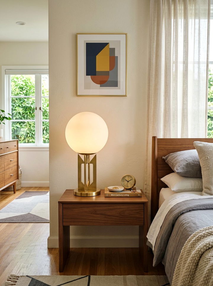 Globe Table Lamp - 30 mid-century modern bedroom ideas