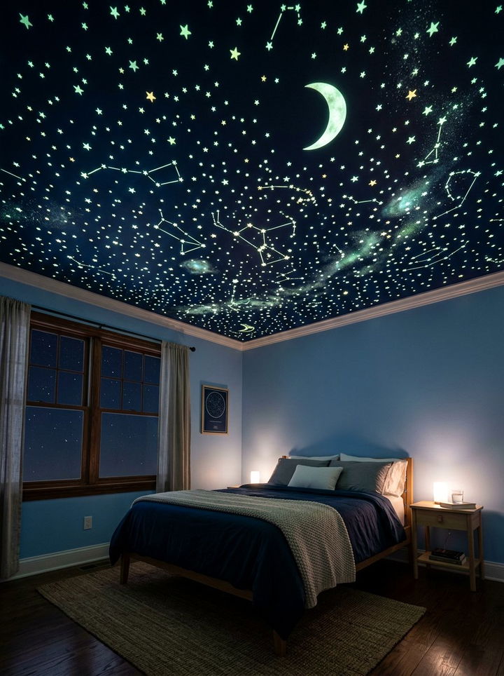 Glow In The Dark Ceiling - 30 preschooler bedroom ideas