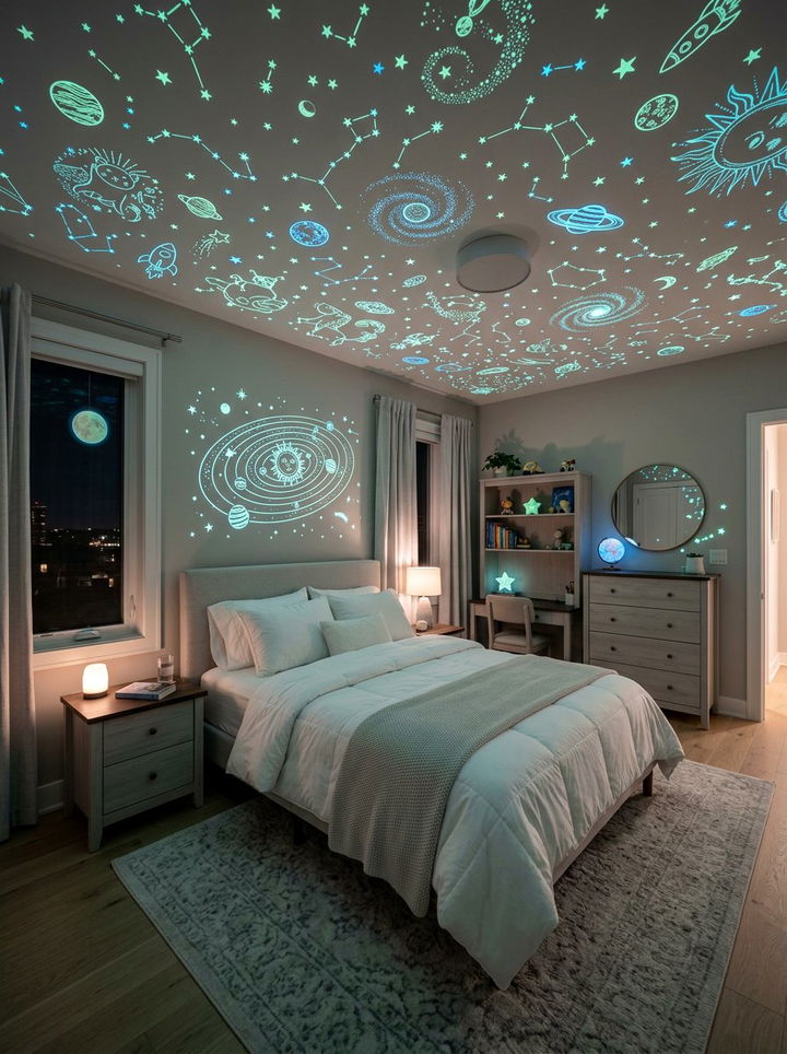 Glow In The Dark Room - 30 unicorn bedroom ideas
