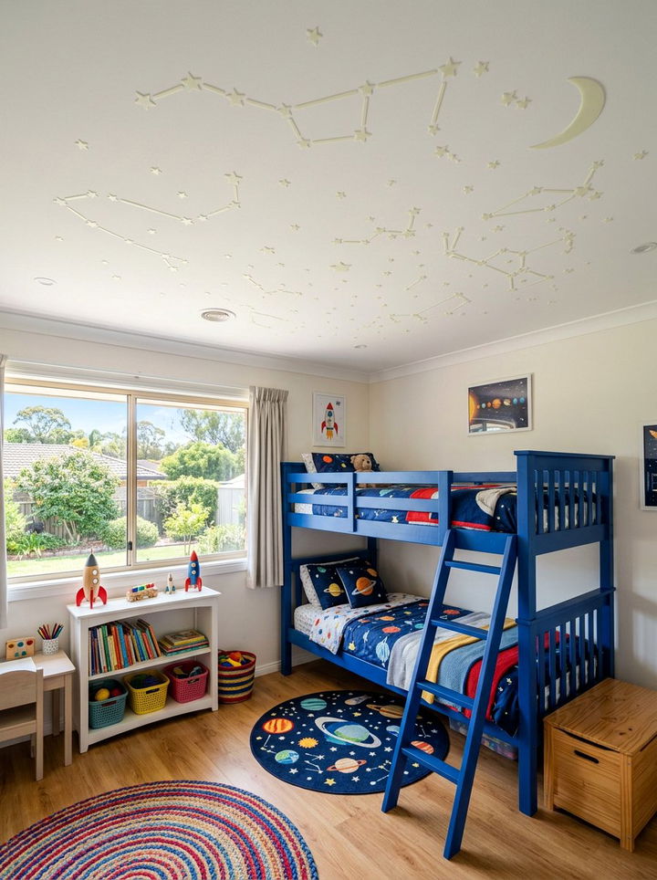 Glow In The Dark Stars - 30 galaxy bedroom ideas