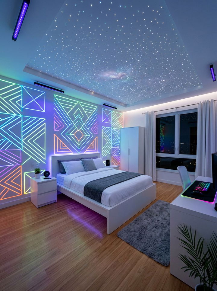 Glow bedroom - 30 nerd bedroom ideas