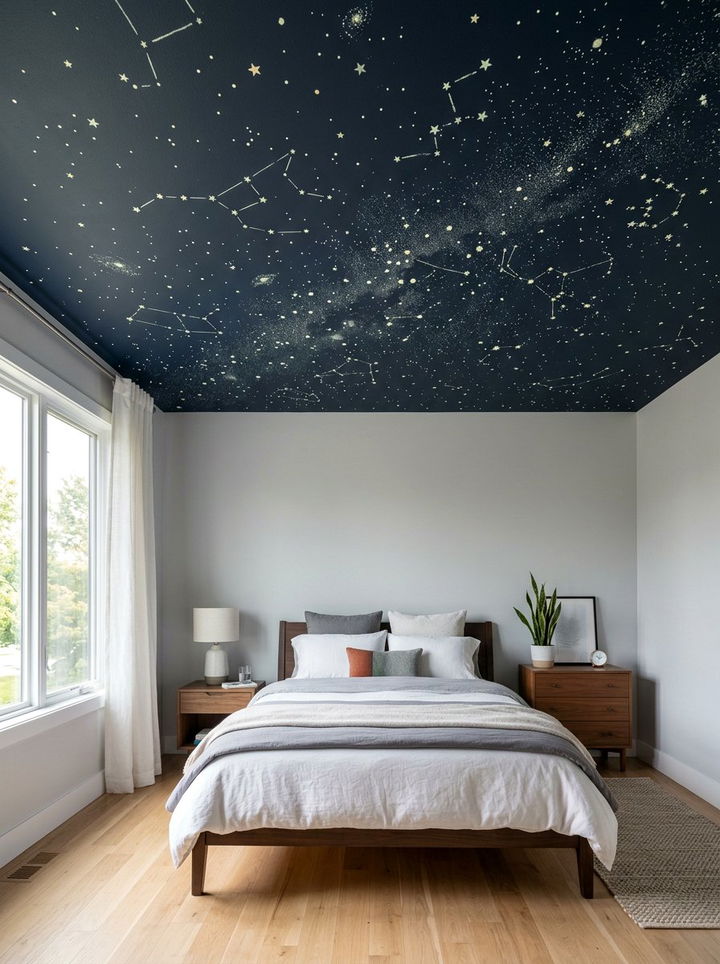 Glow in the dark star ceiling - 30 fairy tale bedroom ideas