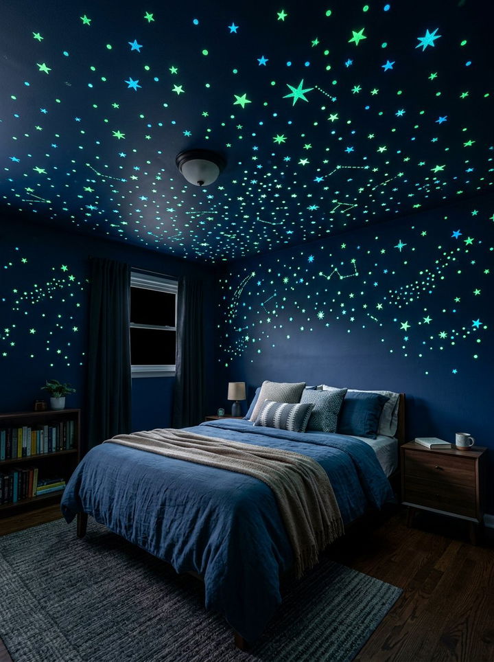 Glow in the dark stars - 30 astronaut bedroom ideas
