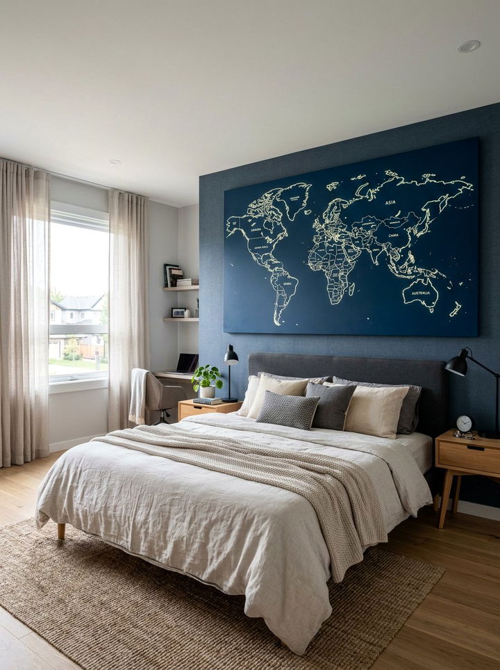 Glowing In The Dark World Map - 30 world map bedroom ideas