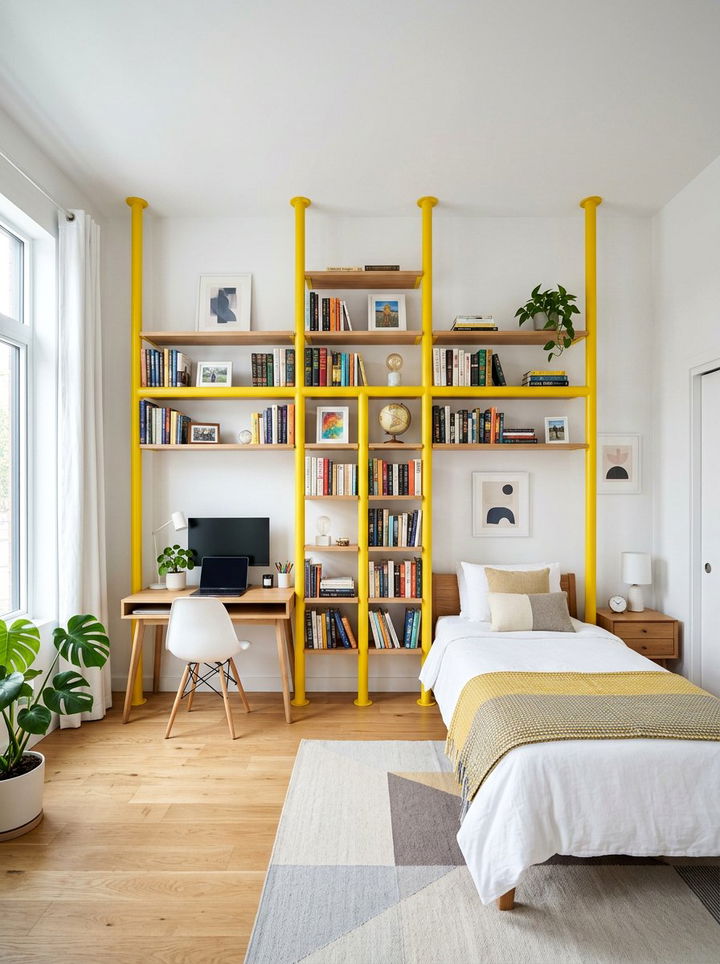 Goal Post Bookshelf - 30 football bedroom ideas