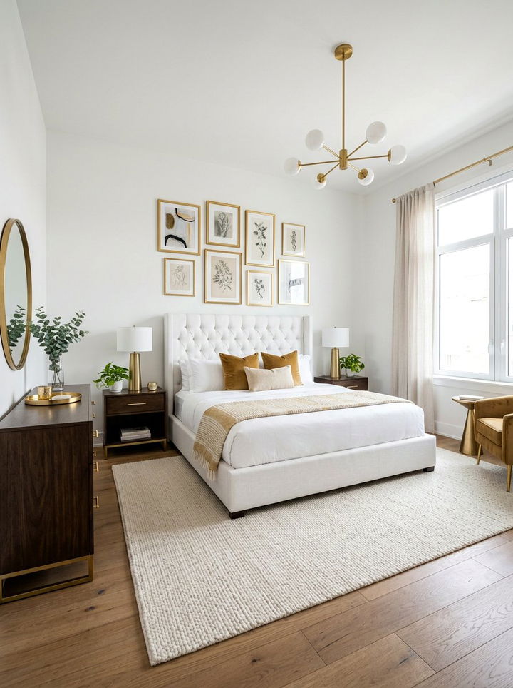 Gold Accent Bedroom - 30 feminine bedroom ideas