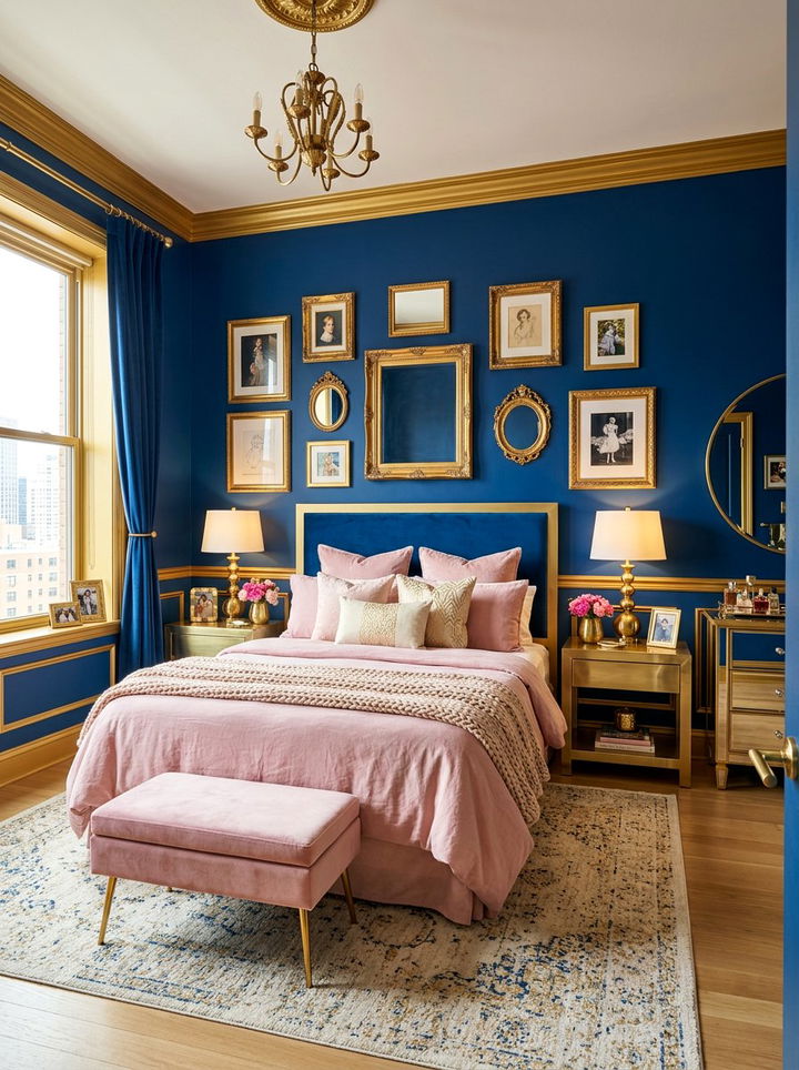 Gold Accent Bedroom - 30 maximalist bedroom ideas