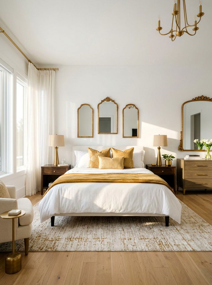 Gold Accent Bedroom - 30 bright bedroom ideas