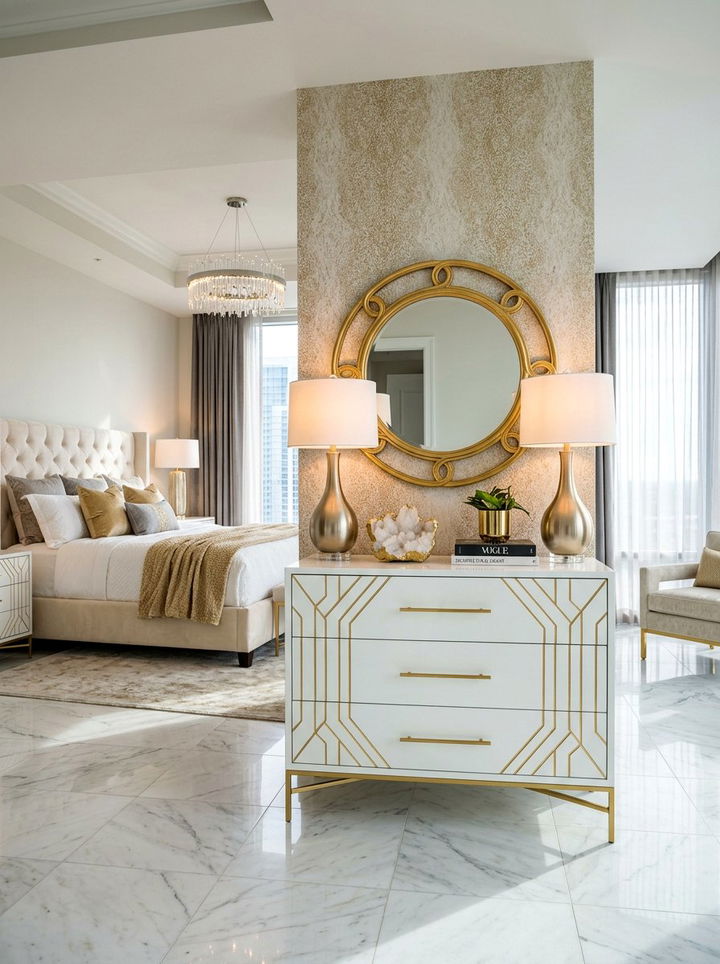 Gold Accent Chest - 30 bedroom storage chests