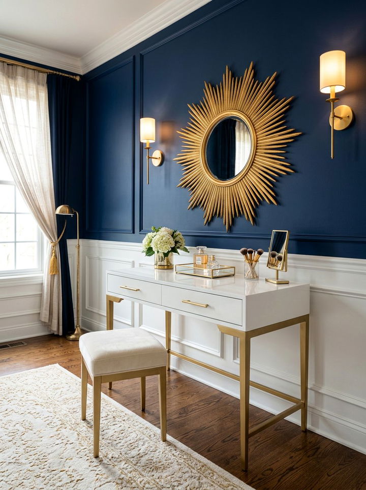 Gold Accent Vanity - 30 bedroom vanity ideas