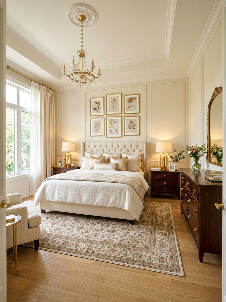Gold Accents - 30 romantic bedroom ideas
