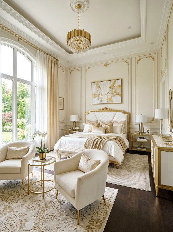 Gold Accents Master Bedroom - 30 Hollywood bedroom ideas