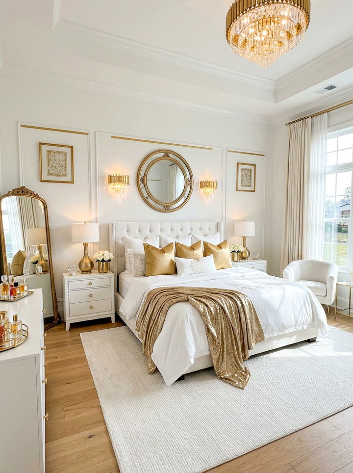 Gold And White Bedroom - 30 yellow and white bedroom ideas