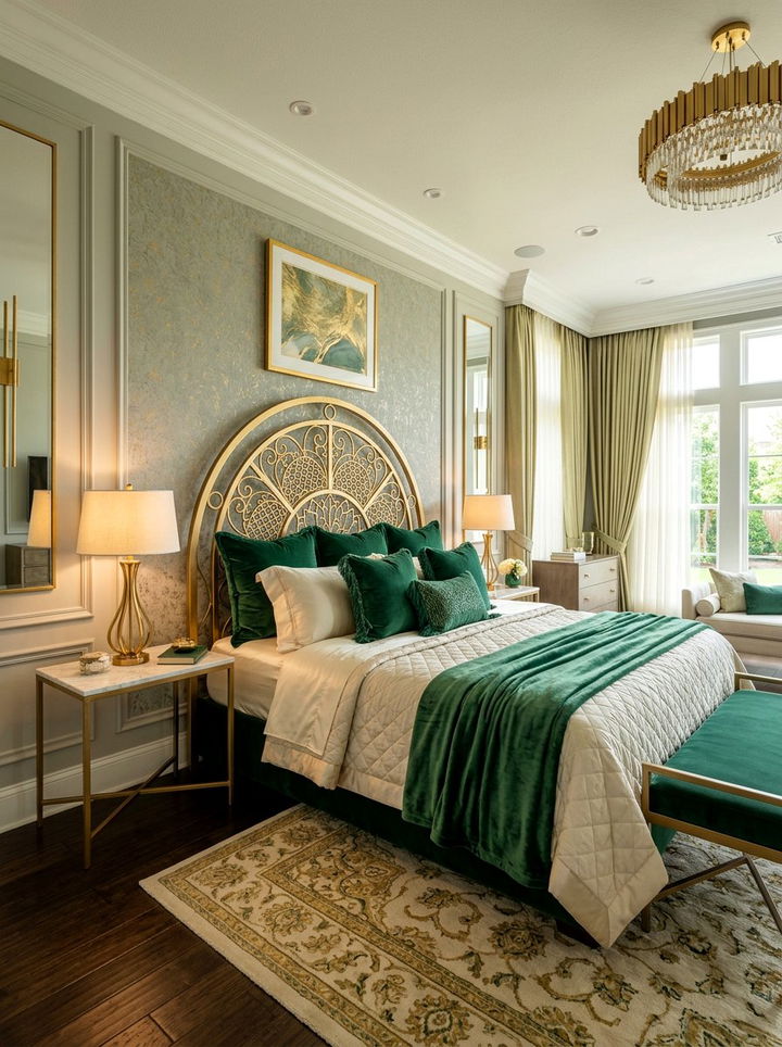 Gold Arch Metal Headboard - 30 bedroom metal headboards