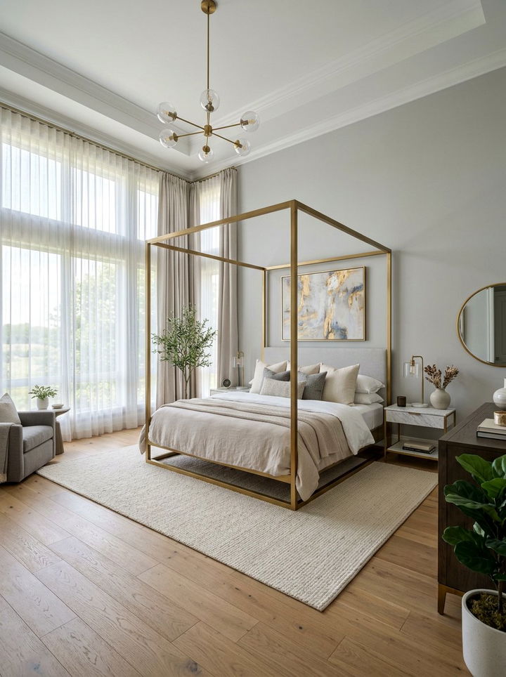 Gold Canopy Bed Frame - 30 gold accent bedroom ideas