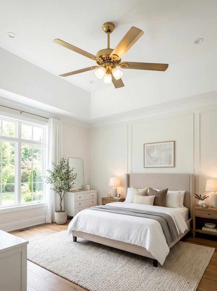 Gold Ceiling Fan - 30 gold bedroom decor ideas