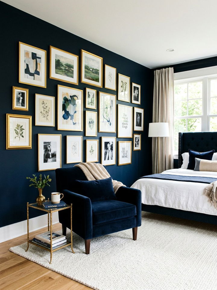 Gold Framed Wall Art - 30 navy gold bedroom ideas