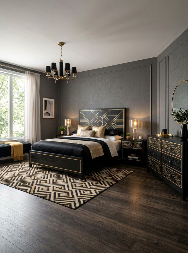 Gold Inlay Bedroom Set - 30 bedroom sets