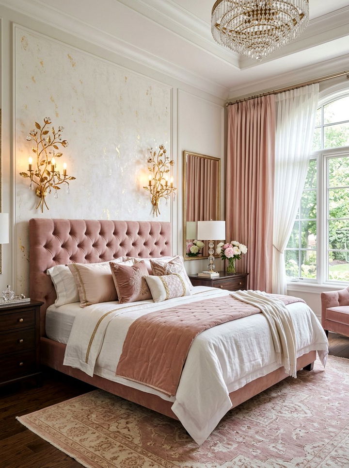 Gold Leaf Floral Wall Lamps - 30 bedroom sconce ideas