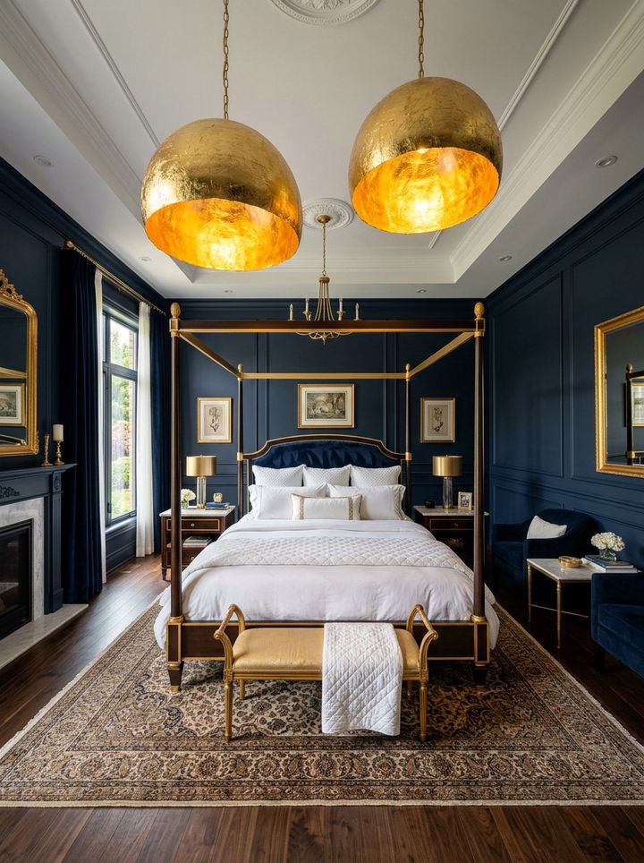 Gold Leaf Pendant - 30 bedroom pendant lighting ideas