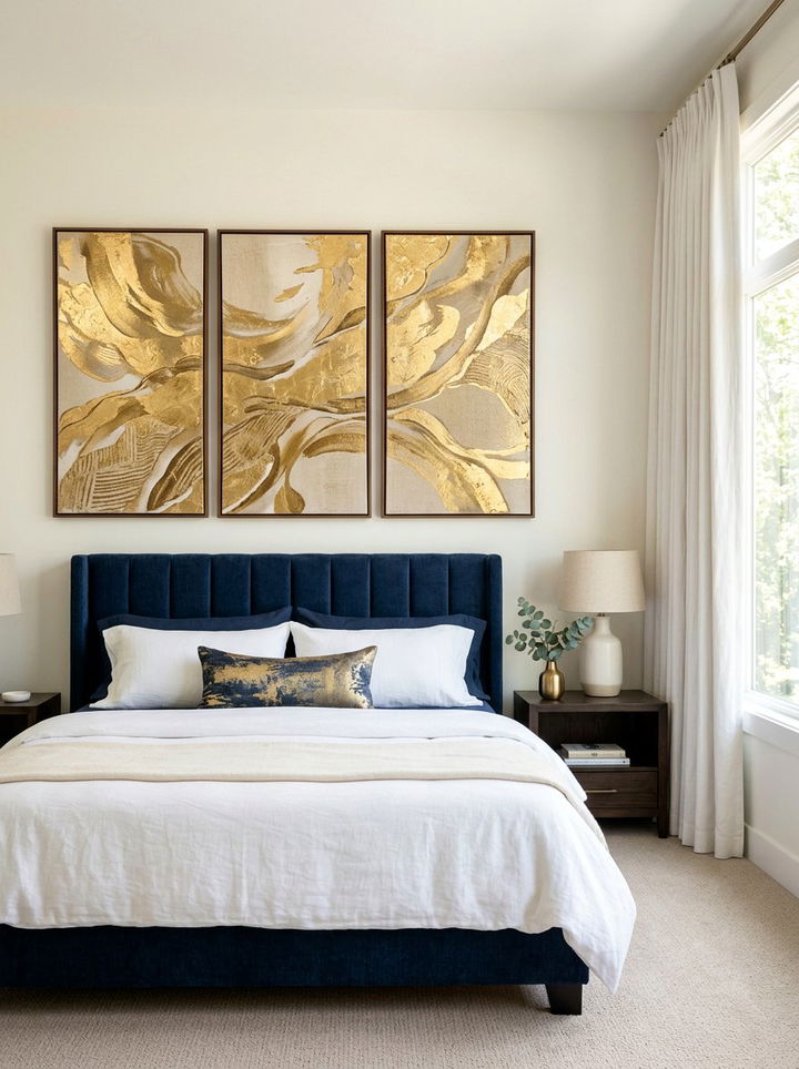 Gold Leaf Wall Art - 30 gold bedroom decor ideas