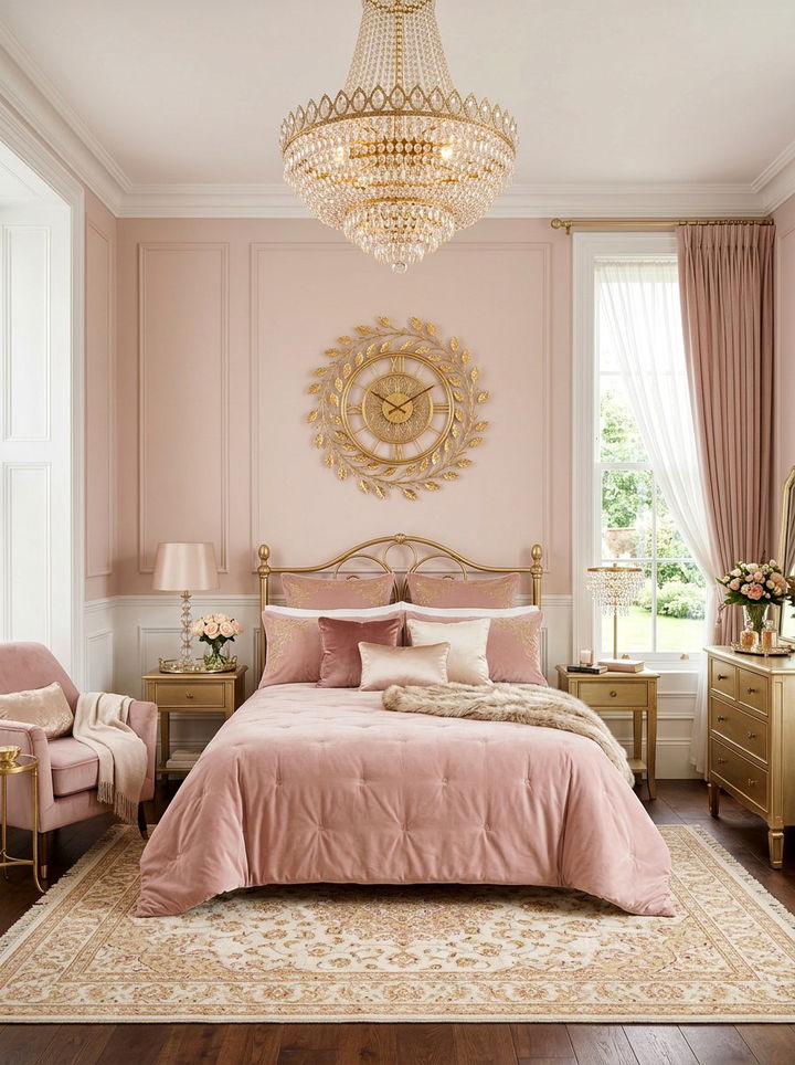 Gold Metal Leaf Wall Clock - 30 bedroom wall clocks