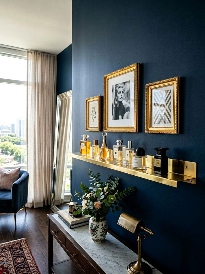 Gold Metal Ledge For Small Accents - 30 bedroom ledge shelves