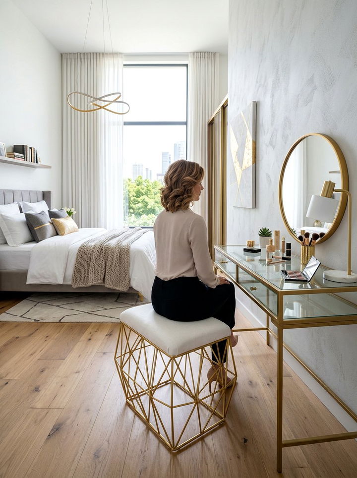 Gold Metal Stool - 30 bedroom stools