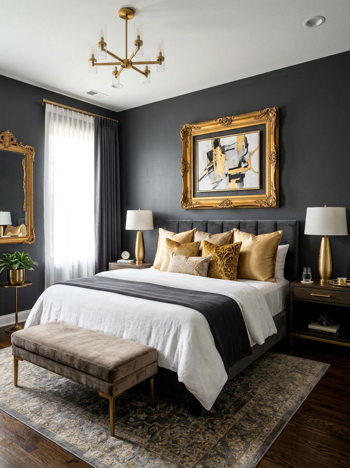 Gold Metallic Bedroom Decor - 30 penthouse bedroom ideas