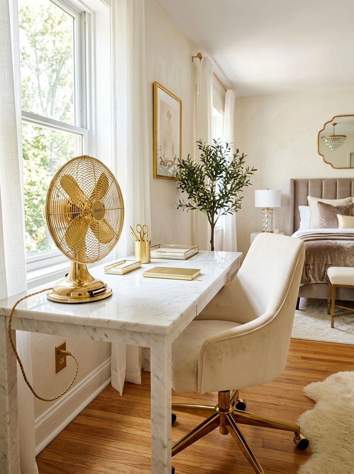 Gold Metallic Office Fan - 30 bedroom desk fans