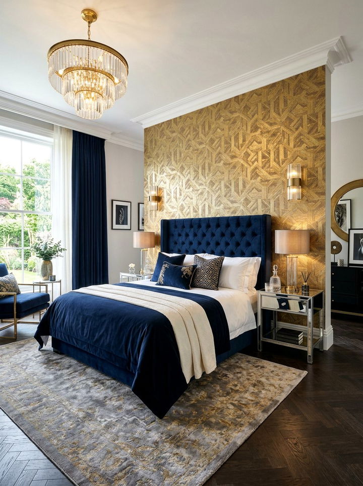 Gold Metallic Wallpaper - 30 bedroom accent wall wallpapers