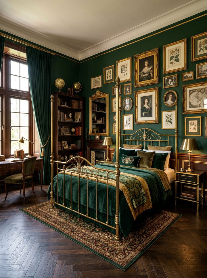 Gold Metallic - 30 dark academia bedroom color ideas